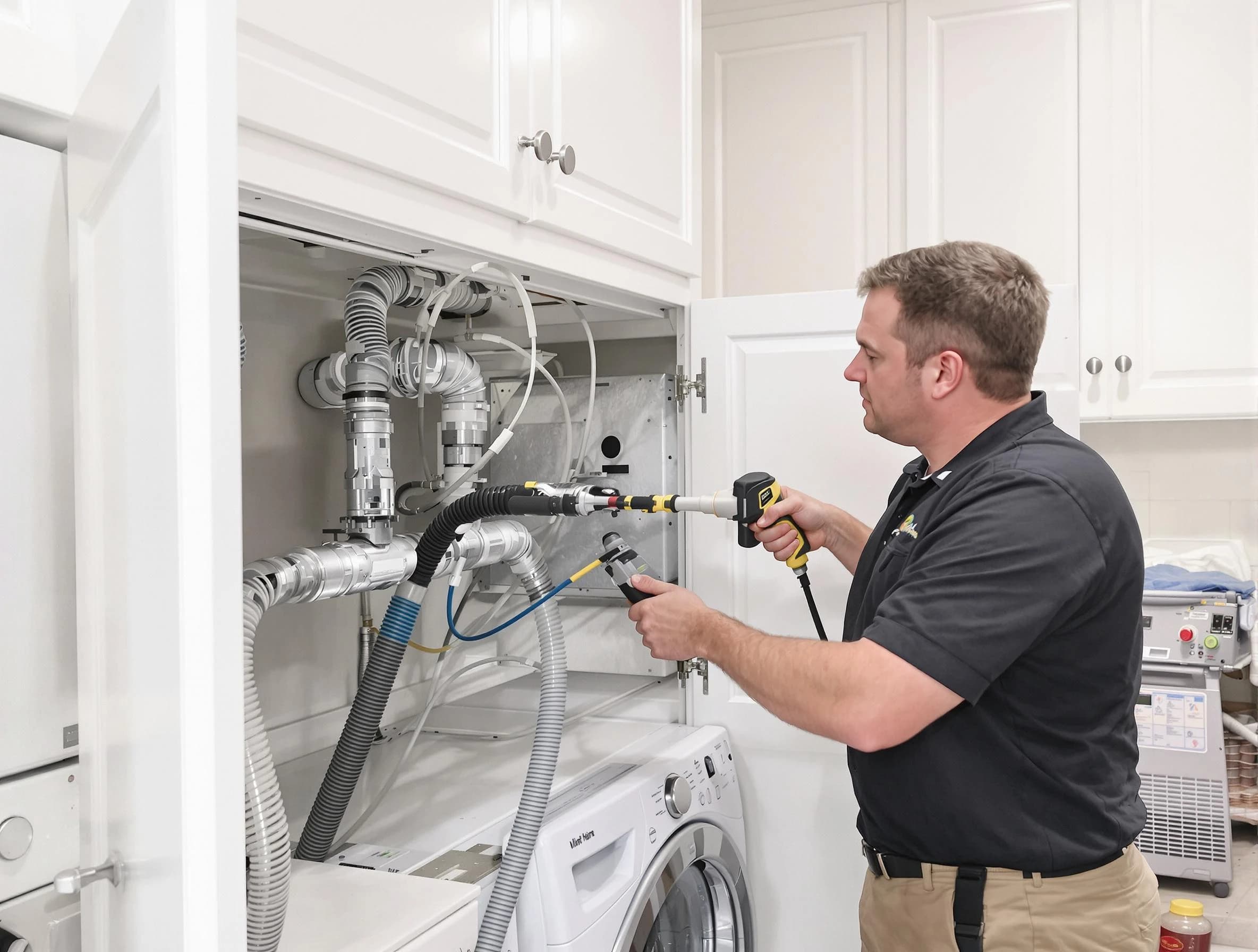 West Valley City Dryer Vent Cleaning professional removing severe blockage from a clogged dryer vent in West Valley City